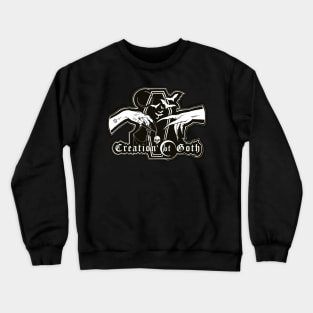 Creation of Goth - retro dark, half moon, night night, vampire, dark sticker, gothic Creation of Adam Crewneck Sweatshirt